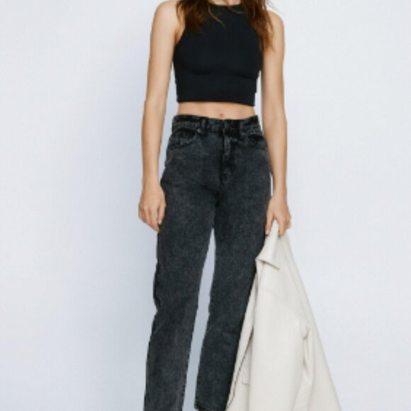 Nasty Gal Organic Denim High Waisted Mom Jeans -  US 12 - Picture 1 of 3